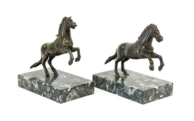 After Pietro Tacca (1577-1640): A Pair of Bronze Leaping Horses,...