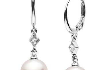 Akoya Pearl and Diamond Aerie Dangle Earrings