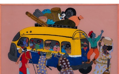 Alioune Fall dit Mbida (1949-2012, Sénégal) Sans titre (Le bus), 1989