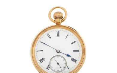 An 18ct gold open face pocket watch, circa 1893, unsigned ma...