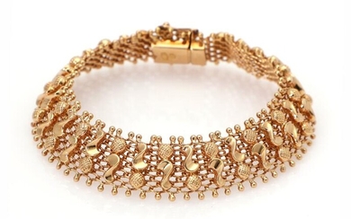 NOT SOLD. An 18k gold bracelet. W. 1.5 cm. L. 19 cm. Weight app. 22.5 g. – Bruun Rasmussen Auctioneers of Fine Art