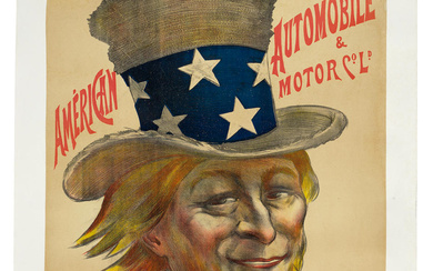 An American Automobile & Motor Co advertising poster, circa 1899,...