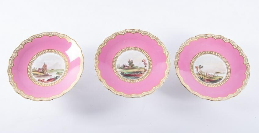 An Antique English Dessert Service, likely Copeland