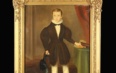An Early 19th Century Oil on Canvas: A Charming Regency Period Full-length Portrait of Young Boy, we