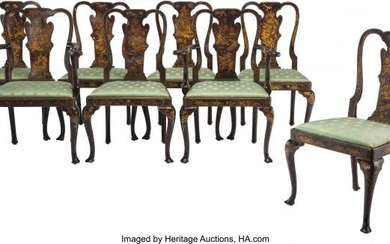 An Eight-Piece Set of Queen Anne-Style Japanned