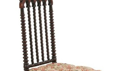 An English Gothic style mixed wood side chair