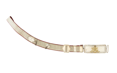 An Officer's Silver-Mounted flap Pouch And Belt To The Leicestershire Yeomanry Cavalry (Prince Albert's Own), London Silver Hallmarks For 1910, Maker's Mark BML