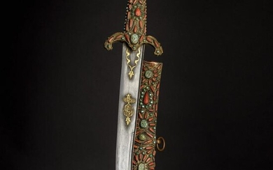 An Ottoman kilij set with corals, 19th century