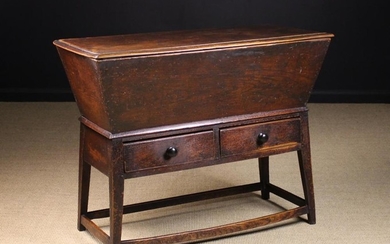 An Unusual Late 18th or Early 19th Century Elm Dough Bin attributed to Sussex with a hinged lid abov