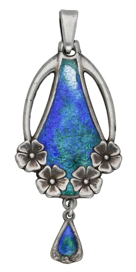 An early 20th century Arts & Crafts silver and enamel pendant, by...