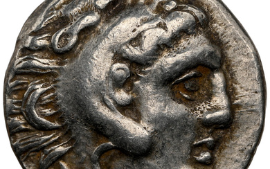 Ancients: , MACEDONIAN KINGDOM. Alexander III the Great (336-323 BC). AR drachm (16mm, 10h). NGC Choice VF....
