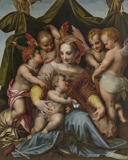 Andrea del Sarto (Andrea dAgnolo [di Francesco]) - Maria mit dem Kind, dem Johannesknaben und drei Engeln
