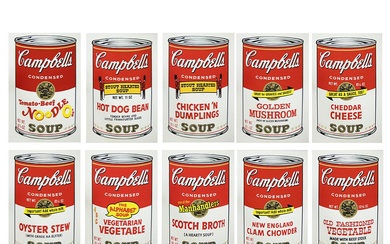 Andy WARHOL (1928-1987) (after), series of 10 screenprints Campbell's II soup after original 1969 edition, stamped verso in black: published by Sunday B. Morning, Fill in your own signature, reissue 1990s