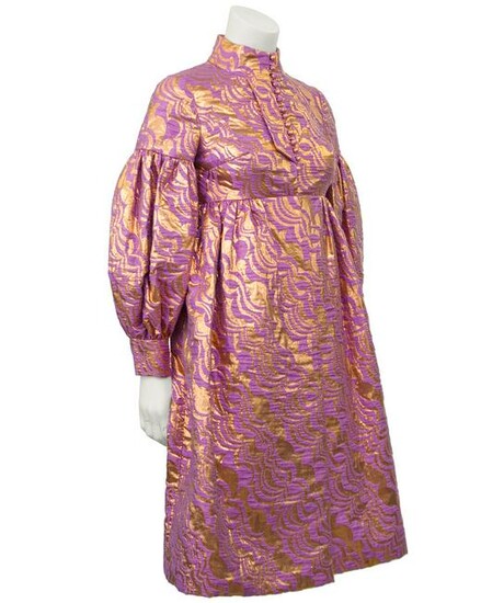 Anonymous Bronze and Lavender Baby Doll Cocktail Dress