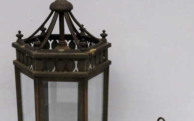 Antique Brass Gothic Revival Pendant Light
