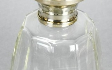 Antique Chased 800 Silver & Crystal Perfume Bottle