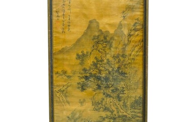 Antique Chinese Watercolor Landscape Painting