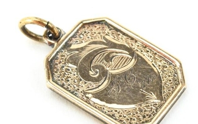 Antique Circa 1885 10 KT Gold Necklace Pendant