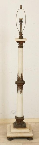 Antique alabaster floor lamp, 1900