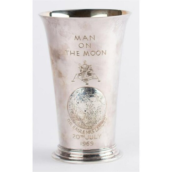 Apollo 11: Silver Beaker with Case Signed by Michael