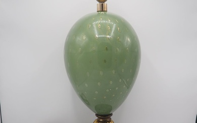 Archimède Seguso (1909-1999) / Murano : Pied de lampe vers 1970, verre soufflé bouche couleur...