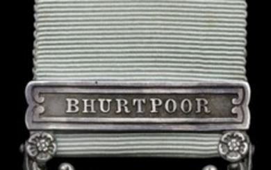Army of India 1799-1826, 1 clasp, Bhurtpoor (W. Kiely, 59th Foot.) short hyphen reverse, offici...