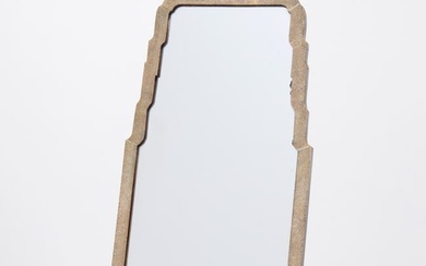 Art Deco galuchat frame table mirror