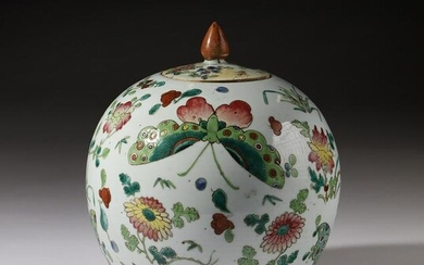 Arte Cinese A Canton famille rose porcelain potiche