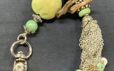 Arts & Crafts Beaded Stone Keychain