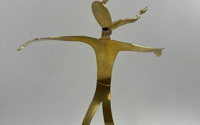 Atelier Hagenauer (Attributed) Art Deco Bronze "Skater" H: 9" Austria