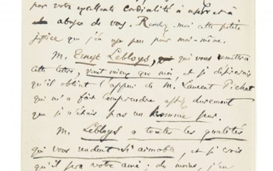 BAUDELAIRE, Charles (1821-1867) Lettre autographe signée à Maxime Du Camp