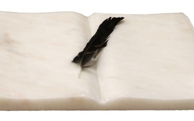BENTIVOGLIO Mirella, Untitled, 1991, marble and feather, cm 25x30,8x2