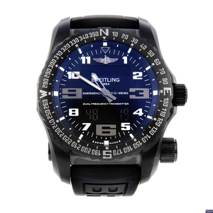 BREITLING - a gentleman's PVD-treated titanium Emergency Night Mission wrist watch.