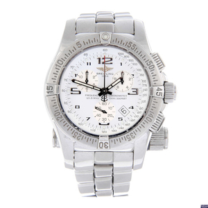 BREITLING - a gentleman's stainless steel Emergency Mission chronograph bracelet watch.