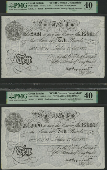 Bank of England, Kenneth O. Peppiatt, Operation Bernhard, £10 (2), London, 17...