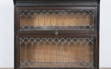 Barrister Bookcase With Leaded Glass Doors