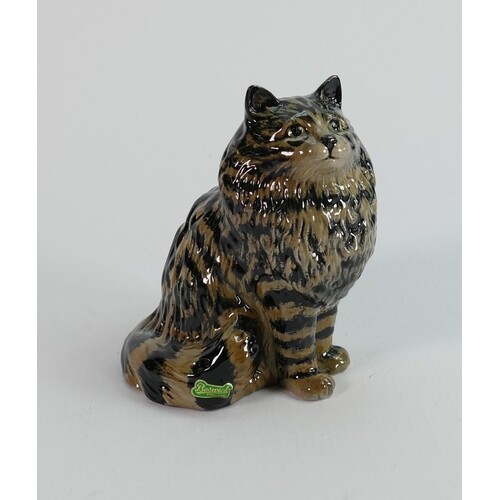 Beswick seated persian cat 1880: with swiss roll decoration.