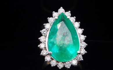 Bibi Hilton's 11.20ct Emerald, 1.30ctw Diamond and 14K Ring