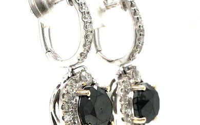 Black and White Diamond Cocktail Earrings