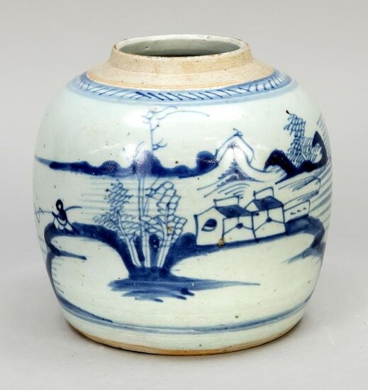 Blue and white ginger pot, Chi