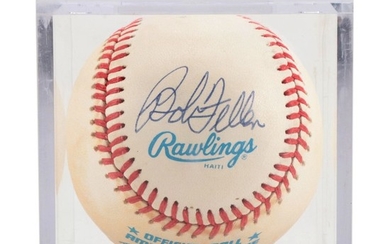 Bob Feller Signed American League Baseball COA