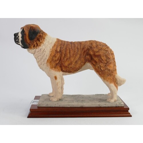 Border Fine Arts model of a St Bernard Dog: on wood plinth, ...