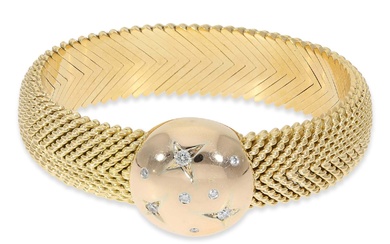 Bracelet : bracelet très décoratif avec des diamants, total env. 0,35ct, or 18K Environ Ø58.5mm,...