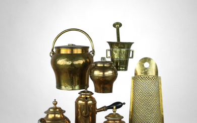 Brass objects 7 pieces, including Skultuna, 20th century.