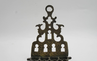 Bronze Chanukah menorah. Morocco 19th century