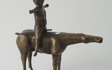 Bronze sculpture after The Angel of the City by Marino Marini, 21st century, h. 34,5 cm.