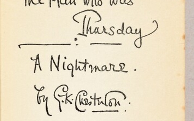 CHESTERTON, Gilbert Keith The Man who was Thursday: A Nightmare. Bristol Arrowsmith (1908) 8vo (endpapers...