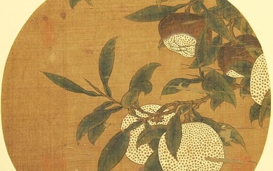 CHINESE SILK HANDSCROLL PAINTING OF FLOWERS