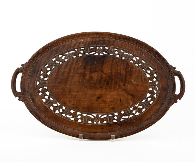 CONTINENTAL CARVED WOOD SERVING TRAY