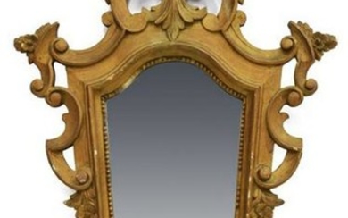 CONTINENTAL LOUIS XV STYLE GILTWOOD MIRROR